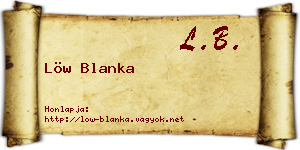 Löw Blanka névjegykártya